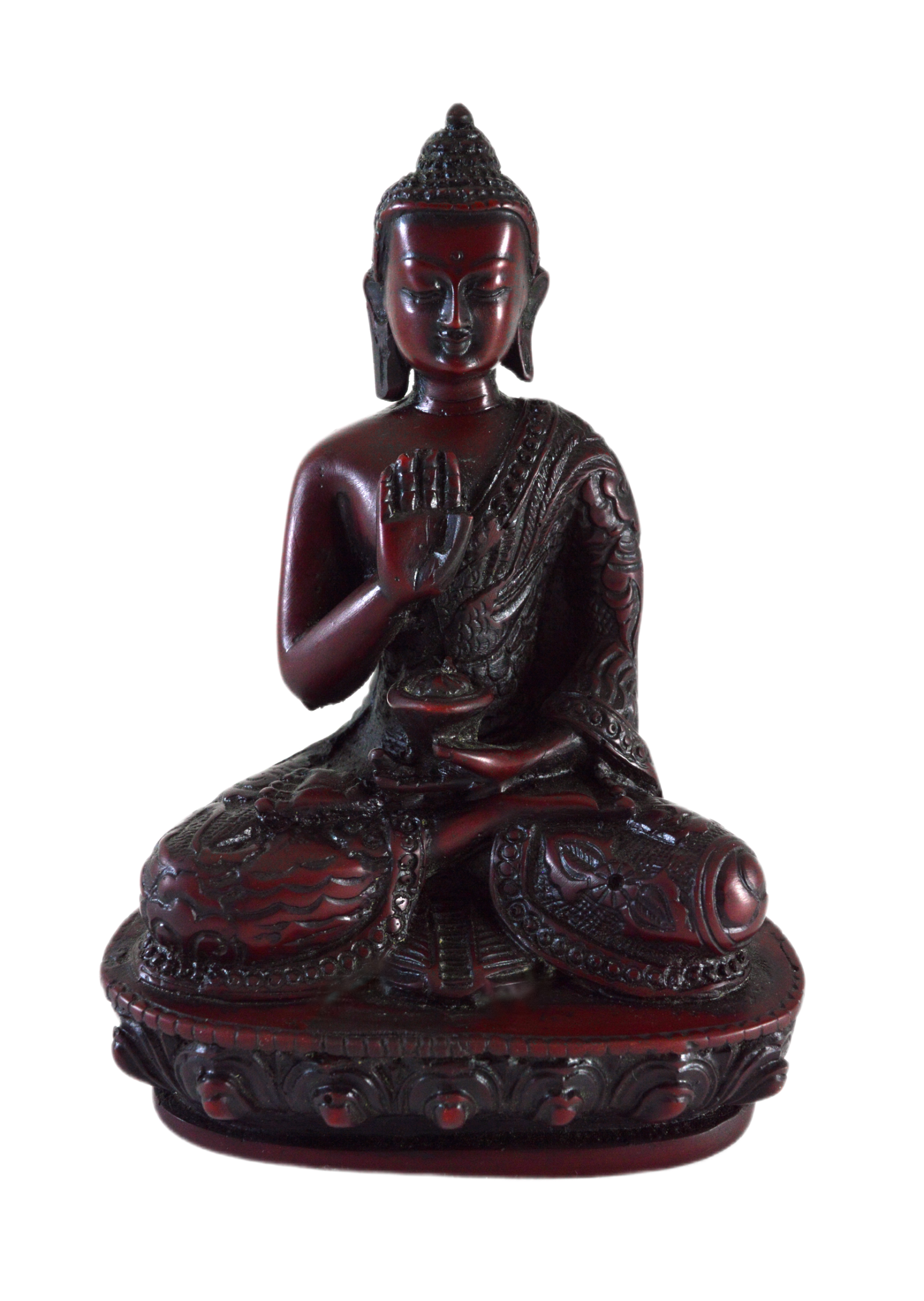Статуэтка Будды Шакьямуни (абхая-мудра), композит, 14 х 9 см. 