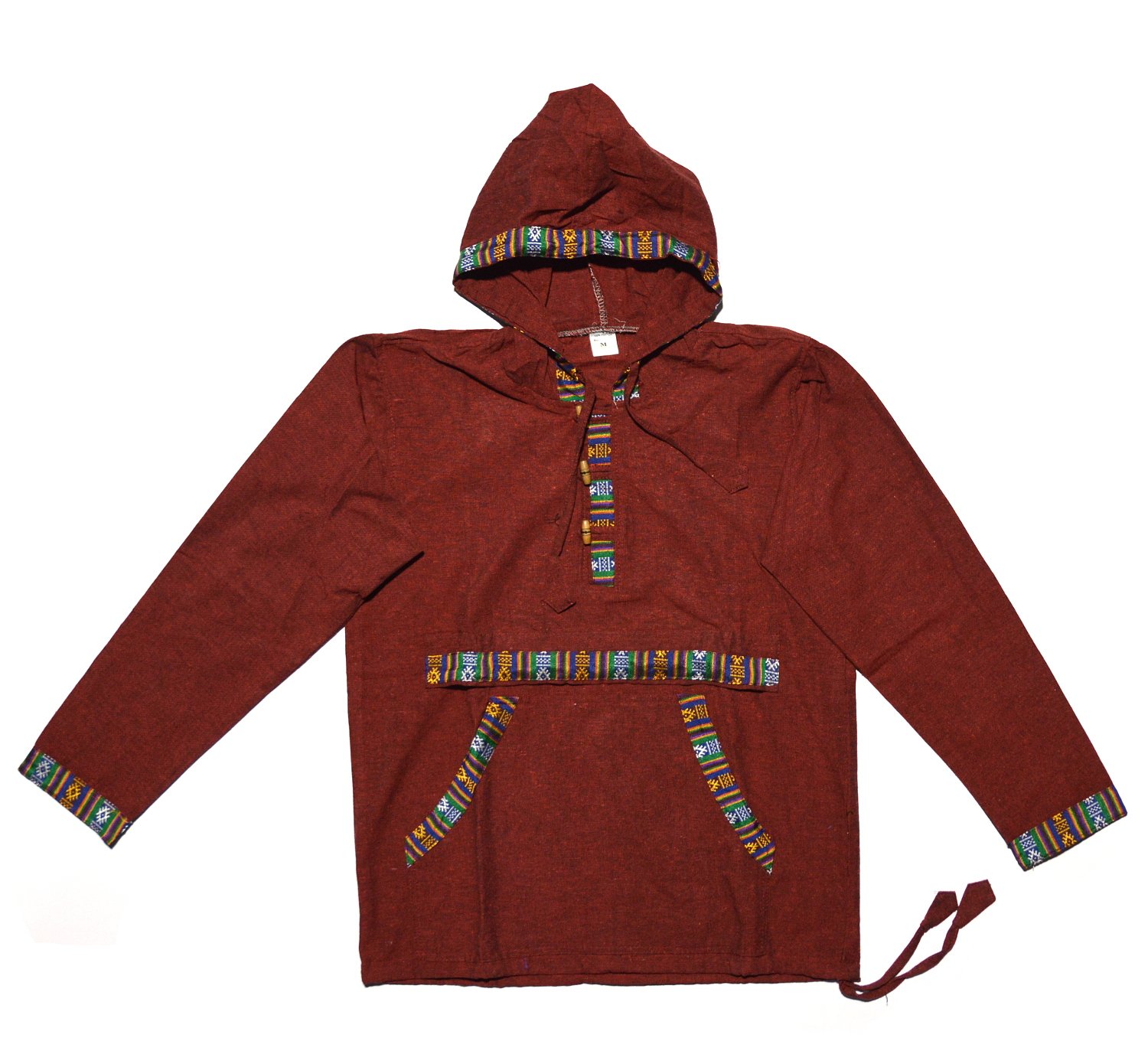 Купить Худи в бутанском стиле, бордовое, размер XL в интернет-магазине Ариаварта