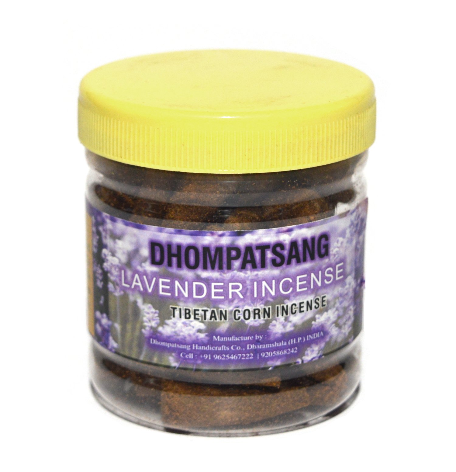 Благовоние конусное Dhompatsang Lavender Tibetan Incense, 70 конусов по 3 см. 