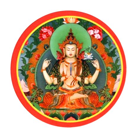Наклейка Авалокитешвара, круглая, 10 см