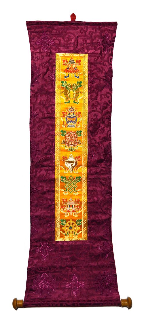 Настенное украшение с Драгоценными Символами фиолетово-оранжевый №2, 25 x 88 см