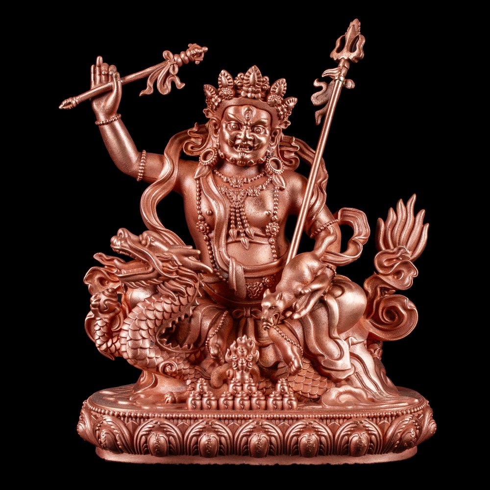 Статуэтка Шри Вайшраваны (Бог Богатства Кубера, Намтосе, Намсарай), 10.5 см, бронзовый цвет, Кубера