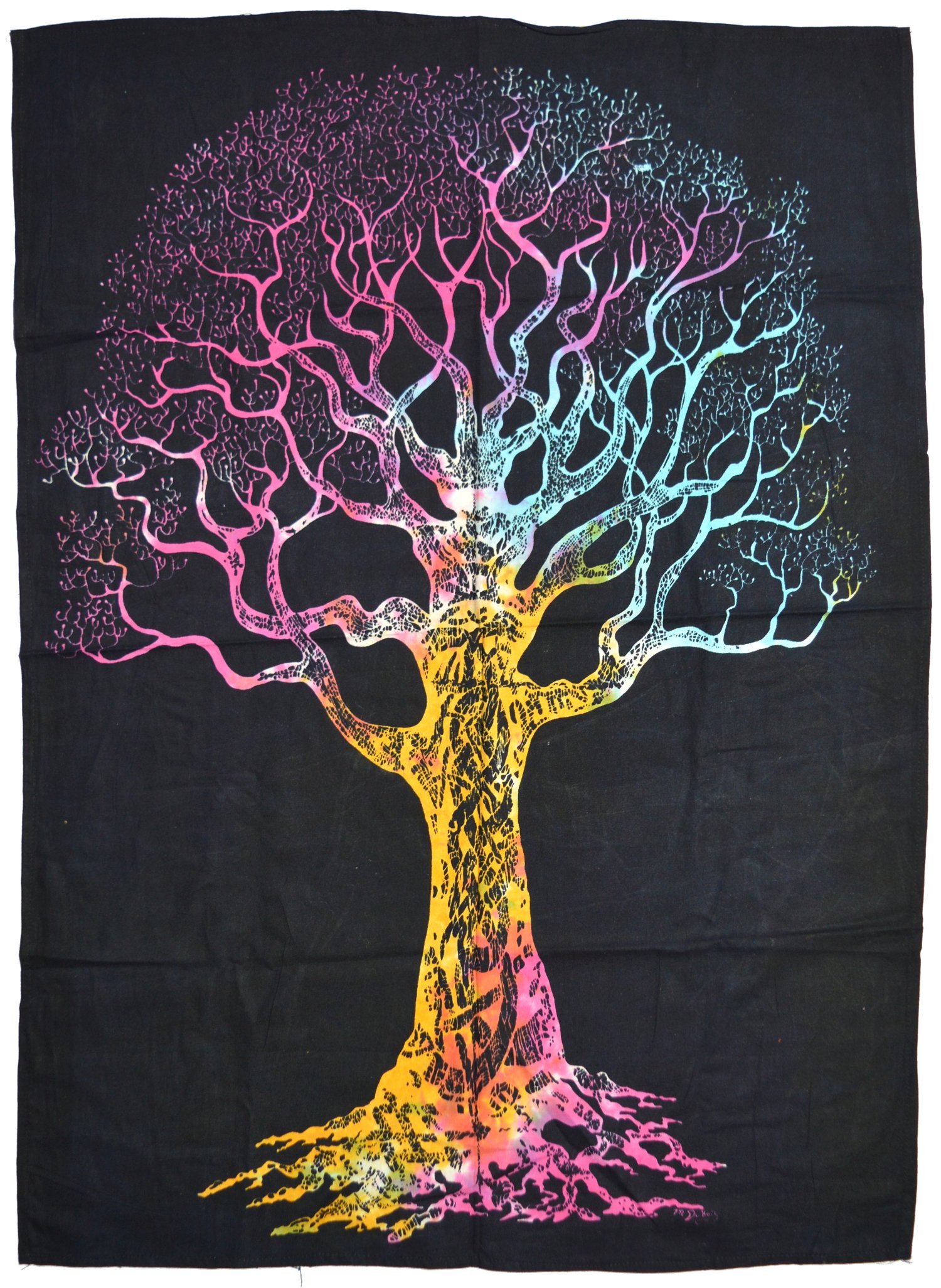 Панно с разноцветным рисунком "Дерево" (черный фон, 75 х 106 см). 