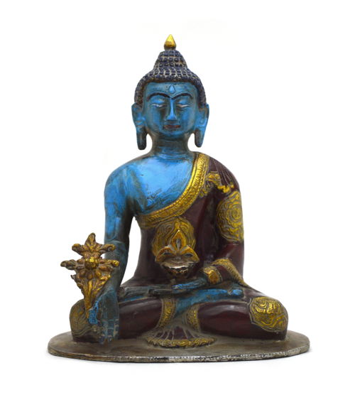 Статуэтка Будда Медицины, цветная, 19,5 см