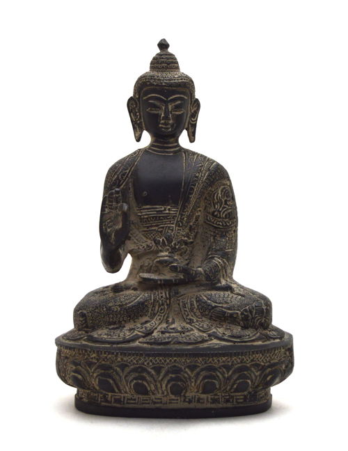 Статуэтка Будды черная (витарка-мудра), 20,5 х 13 см