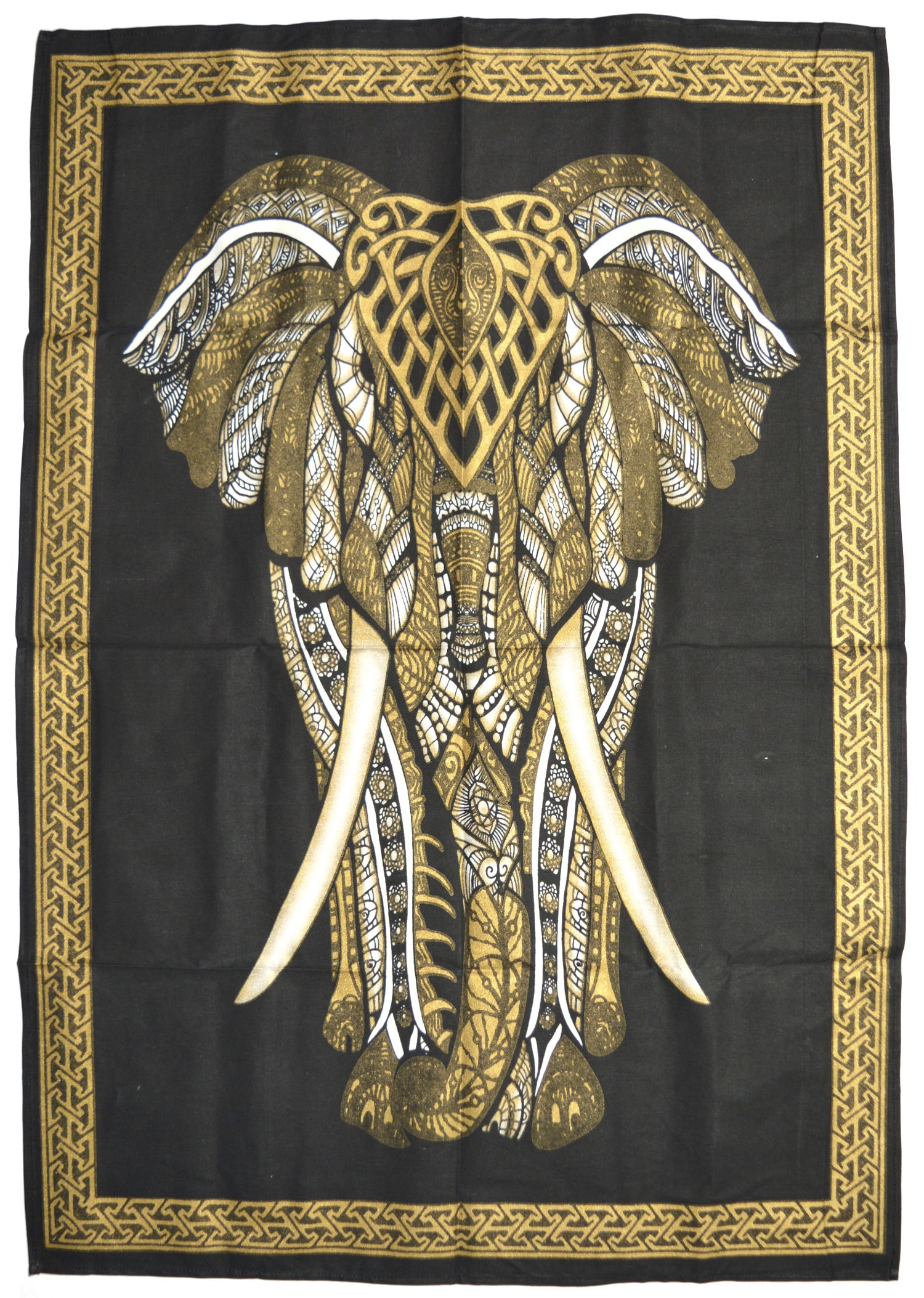 Панно "Слон" (черно-золотое, 73 х 108 см). 