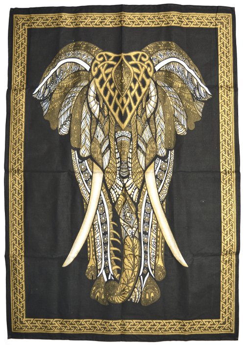 Панно "Слон" (черно-золотое, 73 х 108 см)