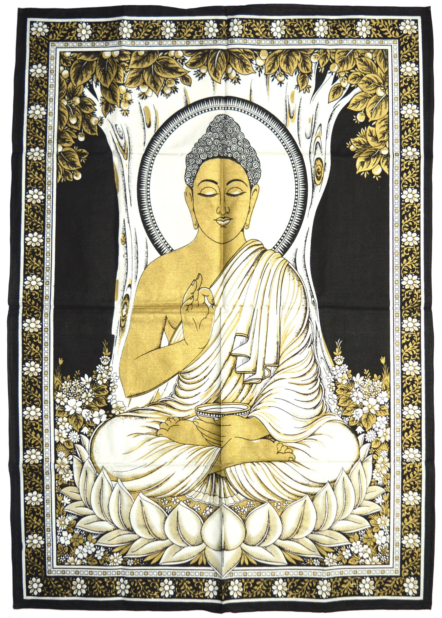 Купить Панно Будда (светло-золотое на черном фоне, 73 х 108 см) в интернет-магазине #store#