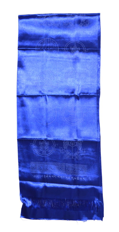 Хадак синий с Восемью Драгоценными Символами, 35 x 180 см