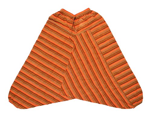 Штаны Али-Баба оранжевые с разноцветными полосками