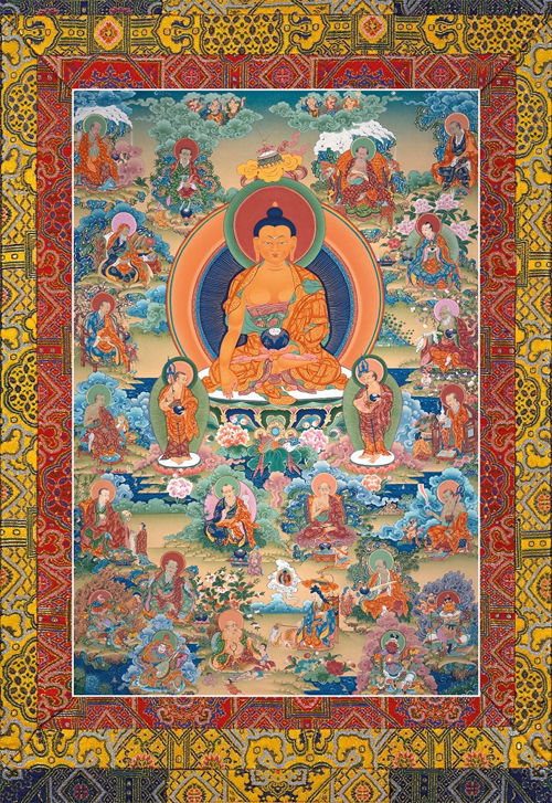 Постер Будда и 16 Архатов, 33 х 49 см