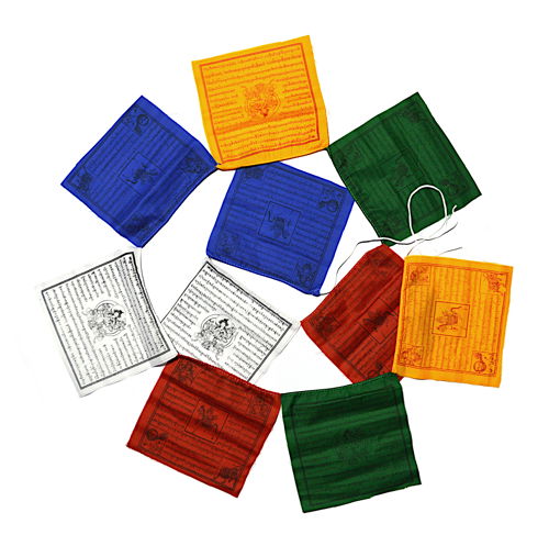 Молитвенные флажки (лунг-та) из хлопка, 10 флажков, 20 х 22 см