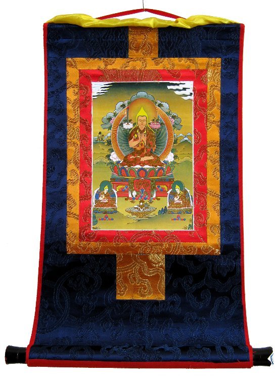 Тханка Лама Цонкапа с учениками (печатная, маленькая), 23 х 36 см, изображение: 10,5 х 15,5 см