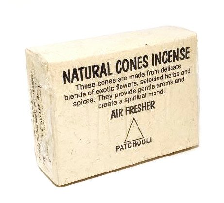 Natural Cones Incense "Patchouli" (Натуральное конусное благовоние "Пачули"), 25 конусов по 3 см, 25, Пачули