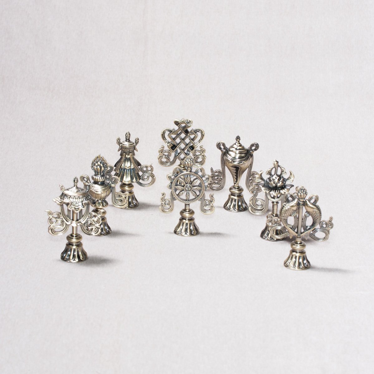Набор статуэток "Восемь Драгоценных Символов" (малые), 9,5 см. 