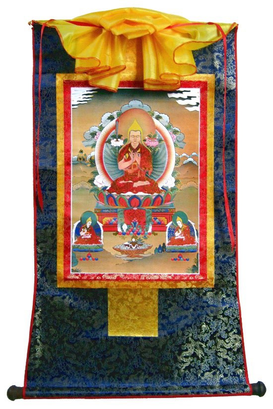 Тханка Лама Цонкапа (печатная), ~ 54 х 81 см, изображение: ~ 30 х 44 см