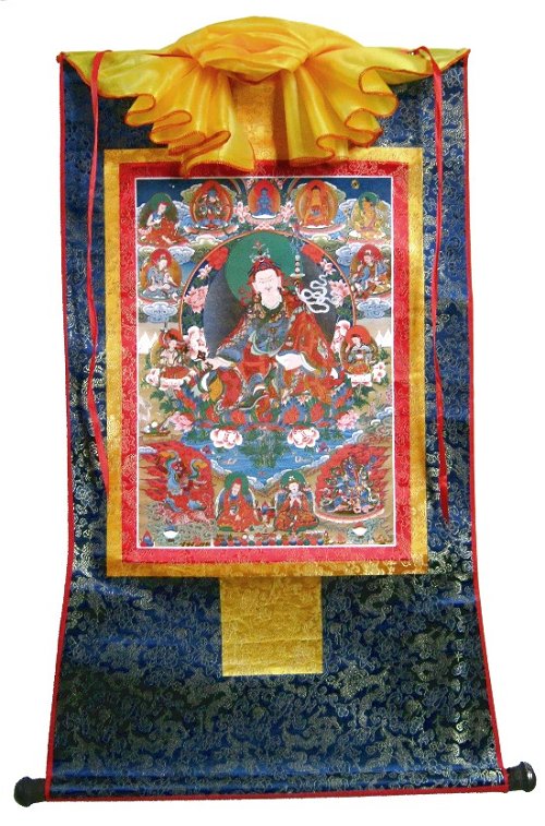Тханка Гуру Падмасамбхава (печатная, тханка 54 х 88 см, изображение 30 х 44 см)