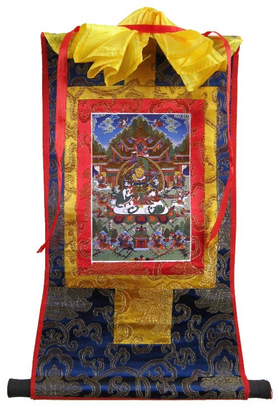Тханка Дзамбала (печатная, маленькая), 22 х 37 см, изображение: 10 х 15 см