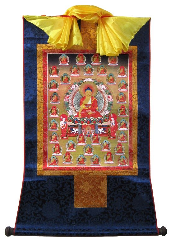 Тханка 35 Будд Покаяния (печатная), 56 х 87 см, изображение: 32 х 44,5 см