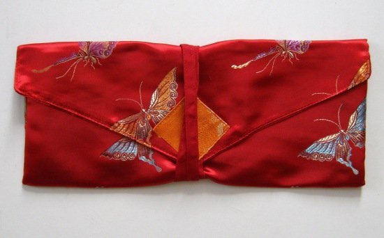 Конверт для печа (красный с бабочками), 14 x 31,5 см