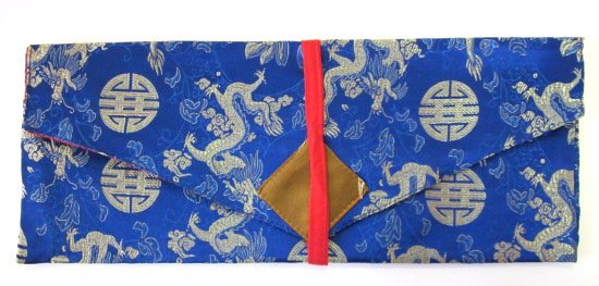 Конверт для печа (синий с драконами и кружками), 13 x 32,5 см