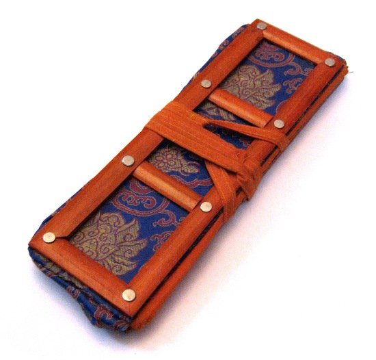 Конверт для печа c деревянной рамкой (синий), 10 х 33 см