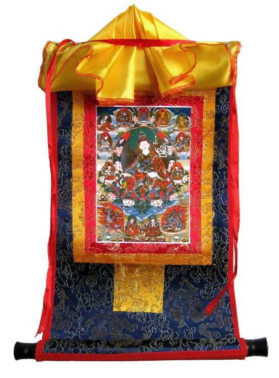 Тханка Гуру Падмасамбхава (печатная, маленькая), 22 х 35 см, изображение: 10,5 х 15 см.