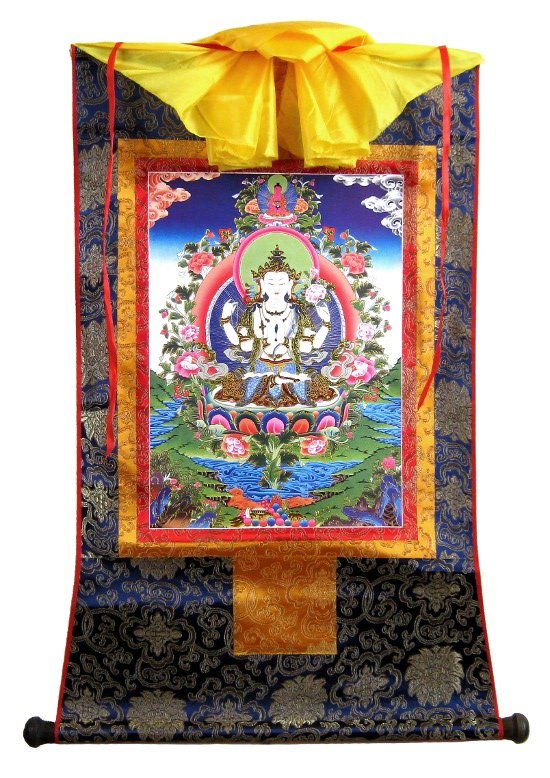 Тханка Авалокитешвара (печатная), 56 х 87 см, изображение: 32 х 45 см