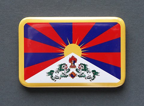 Магнит "Флаг Тибета" (прямоугольный), 4 x 6 см