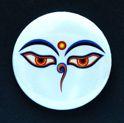 Значок светоотражающий "Глаза Будды", 5,5 см
