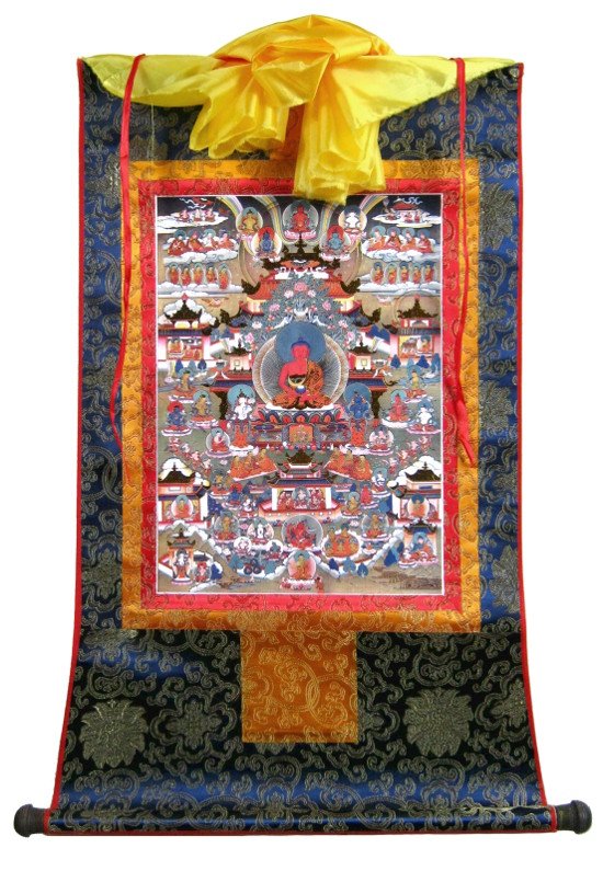 Тханка Сукхавати (печатная), 56 х 86 см, изображение: 32 х 45 см