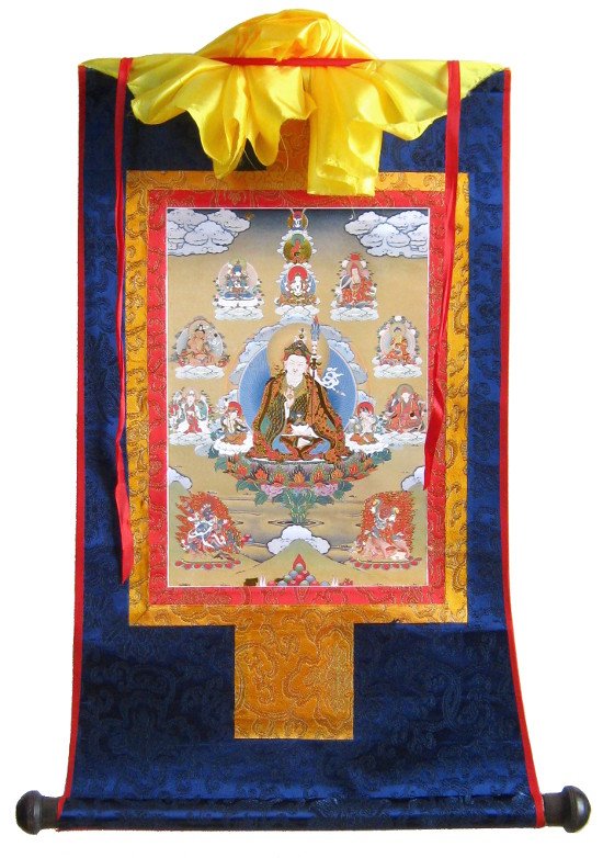 Тханка Гуру Падмасамбхава (печатная), Размер: 40 х 64 см, изображение: 22 х 32 см
