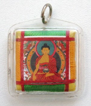 Тибетский защитный амулет с Буддой Шакьямуни