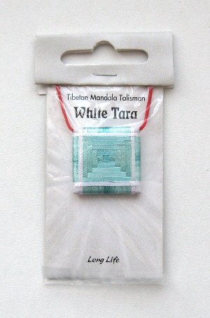 Тибетский амулет-мандала "Белая Тара", 2,5 x 2,5 см, Белая Тара