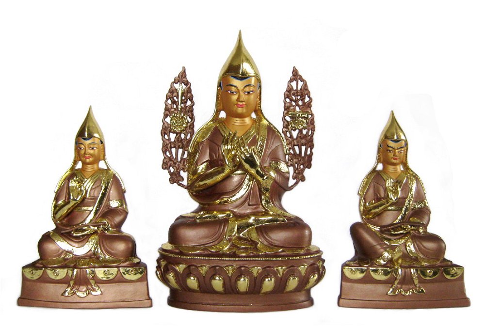 Набор из трех статуэток "Лама Цонкапа с учениками"