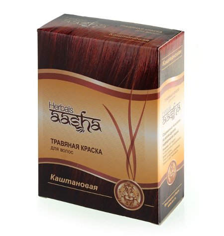 Травяная краска для волос Herbals AASHA (Каштановая)