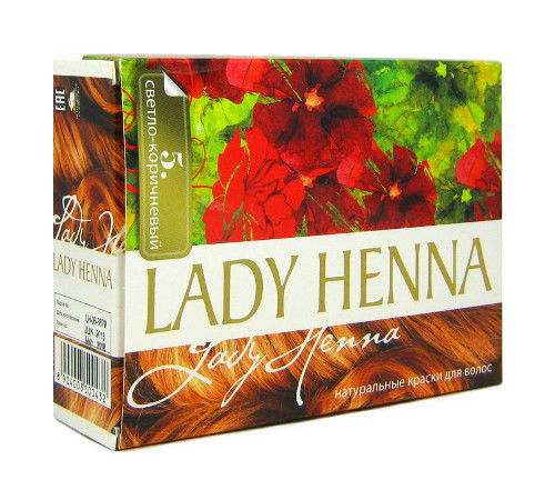 Краска для волос на основе хны Lady Henna (Светло-коричневый, тон 5)