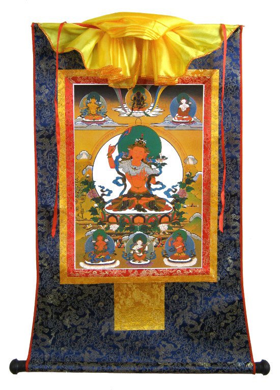 Тханка Манджушри (печатная, 54 х 83 см), 54 х 83 см, изображение: 30 х 44 см
