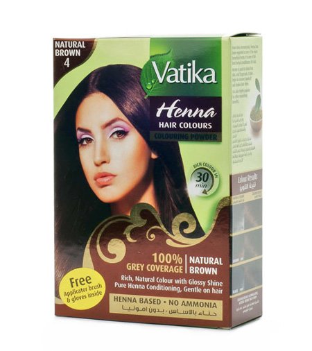 Хна для окраски волос Vatika Henna Natural Brown (коричневая), 6 пакетиков