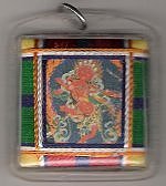 Тибетский защитный амулет с Курукуллой, 4 x 4 см.