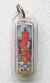 Тибетский защитный амулет с Амитаюсом (цилиндрический), 1,6 x 4,3 см