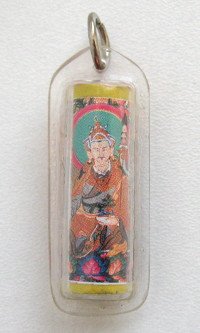 Тибетский защитный амулет с Падмасамбхавой (цилиндрический), 1,6 x 4,3 см