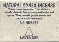 Natural Cones Incense "Lavender" (Натуральное конусное благовоние "Лаванда"), 25 конусов по 3 см. 