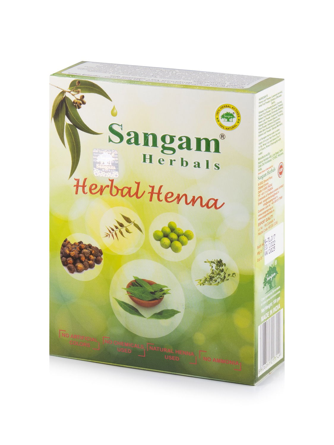 Хна с добавками трав Sangam Herbals (100 г). 