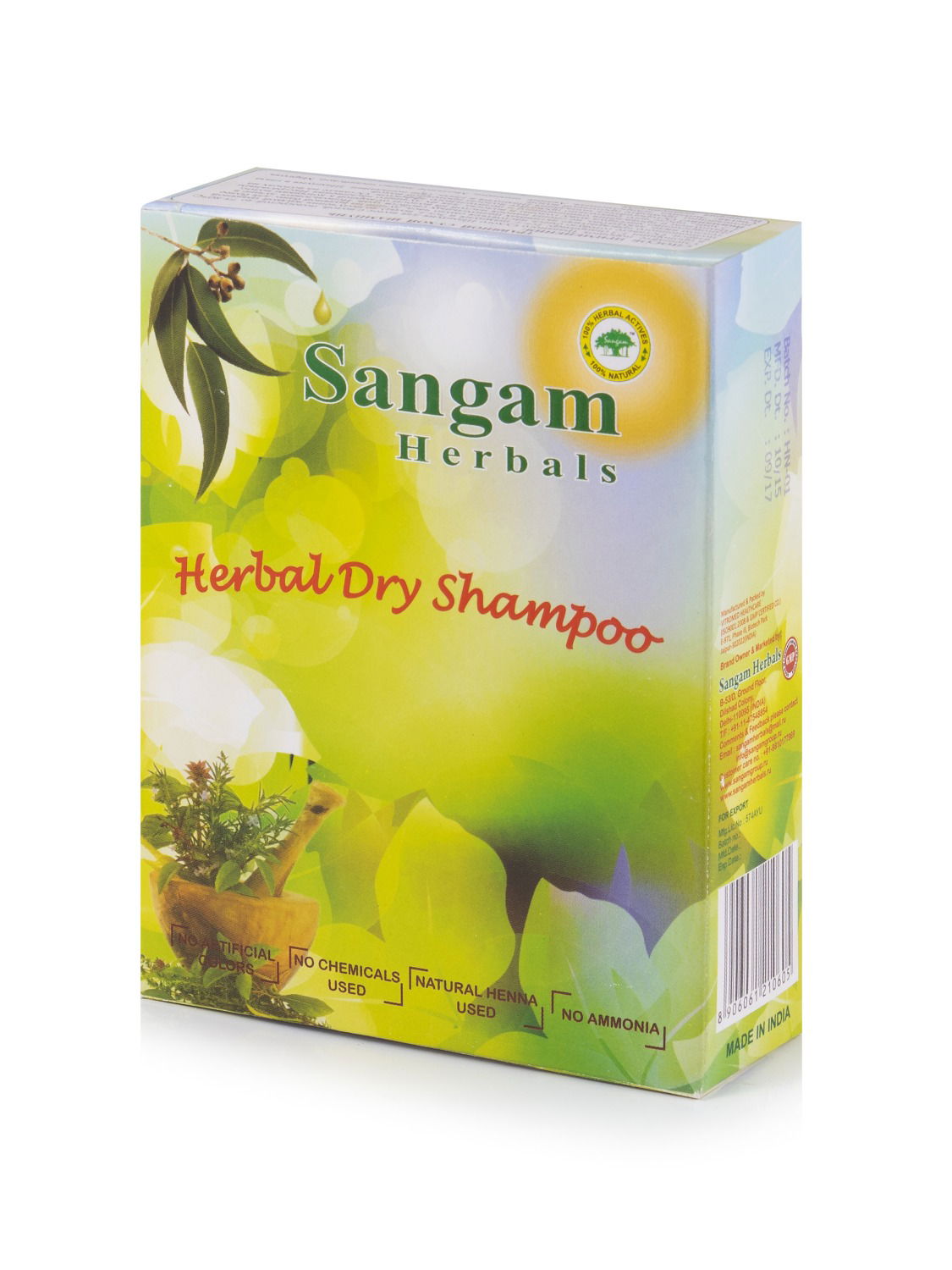 Травяной сухой шампунь Sangam Herbals. 
