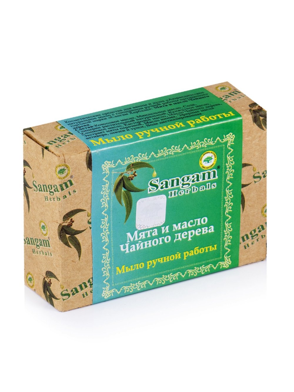 Мыло Sangam Herbals Мята и масло Чайного дерева (100 г), Мята и масло Чайного дерева