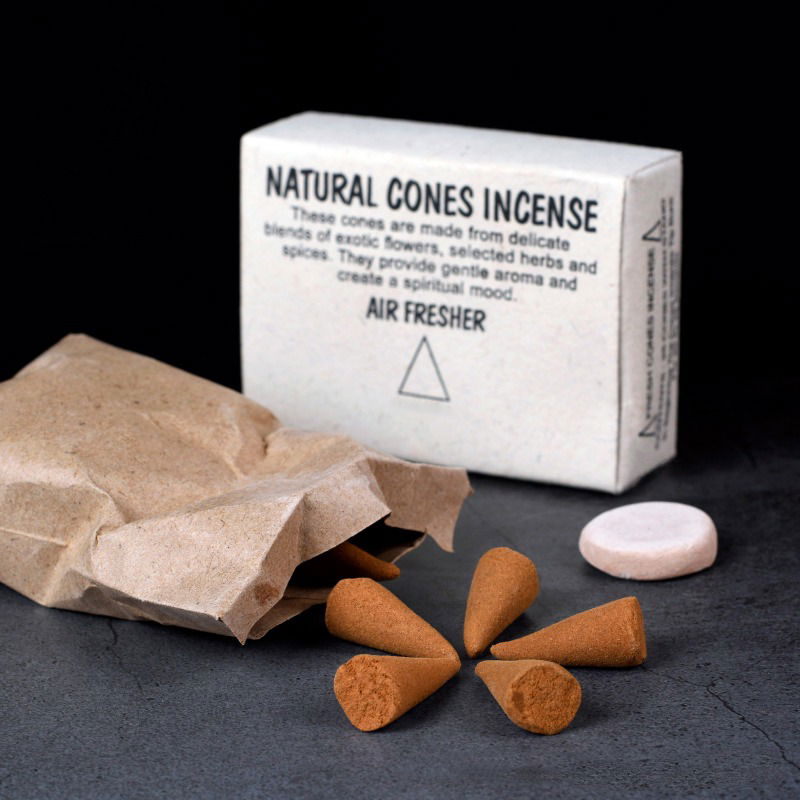 Natural Cones Incense "Amber" (Натуральное конусное благовоние "Амбер"), 25 конусов по 3 см, 25, Амбер