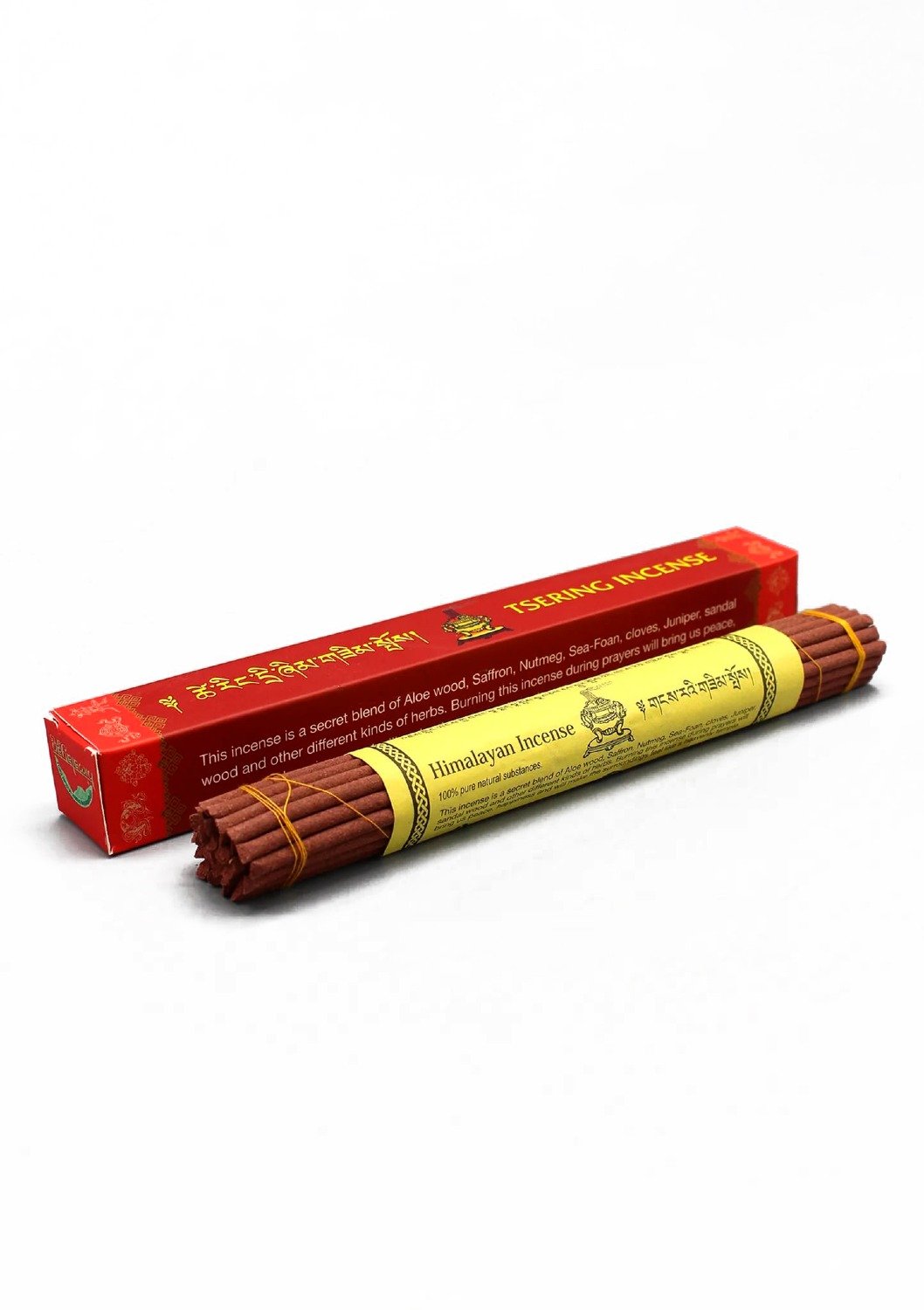 Благовоние Tsering Incense (Церингма), красная упаковка, 30 палочек по 21,5 см. 