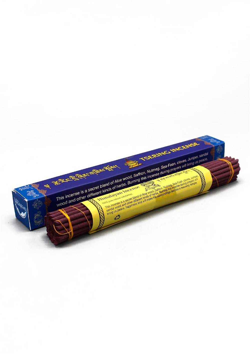 Благовоние Tsering Incense (Церингма), синяя упаковка, 30 палочек по 21,5 см, 30, Tsering, синяя упаковка, 