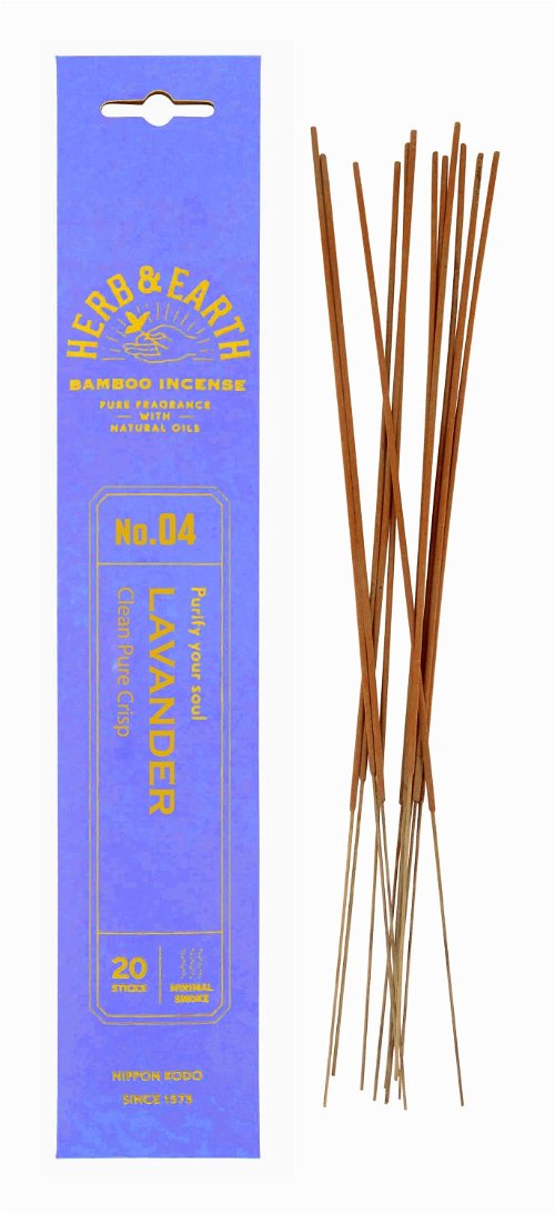 Благовоние на бамбуковой основе HERB & EARTH Лаванда, 20 палочек по 18 см